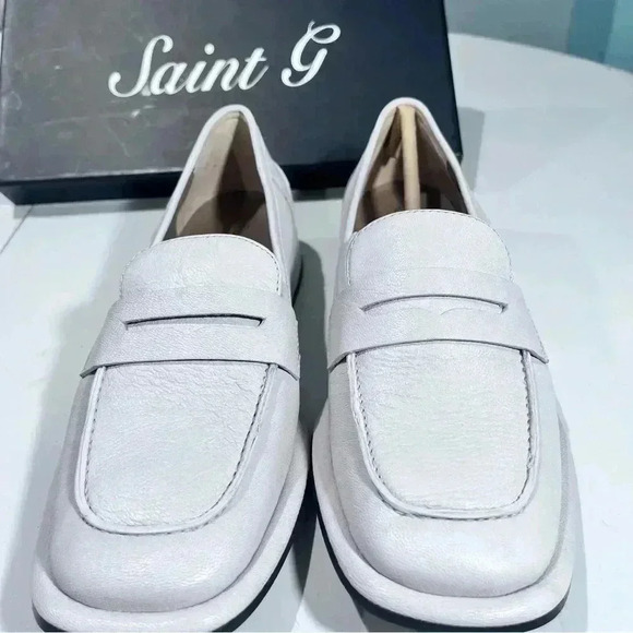 New SAINT G CarlaPenny Loafer Nordstrom Leather OffWhite Casual Chunky Minimaist - Picture 1 of 6